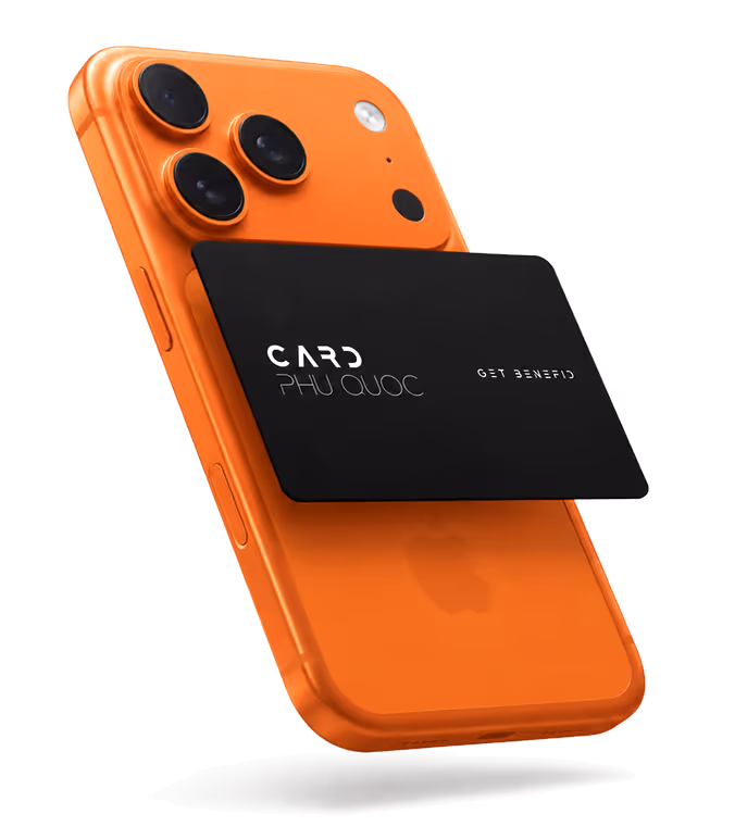 Card Phu Quoc attached to a phone